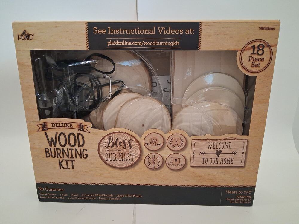NEW Plaid Deluxe Wood Burning Kit 18 Piece Set Pyrography Craft Tool WMWB2020